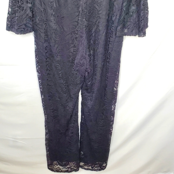 NWT Fashion to Figure Drama Sleeve Lace Jumpsuit 2X Straight Leg Stretch Goth - Picture 8 of 16